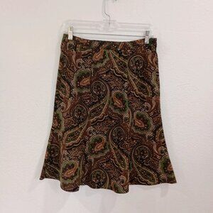 Vintage Notations Petites Paisley Flared Skirt